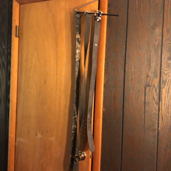 3 belts!  Ford Mustang black genuine leather belt,  and 2 utility OS belts. - Picture 10 of 14